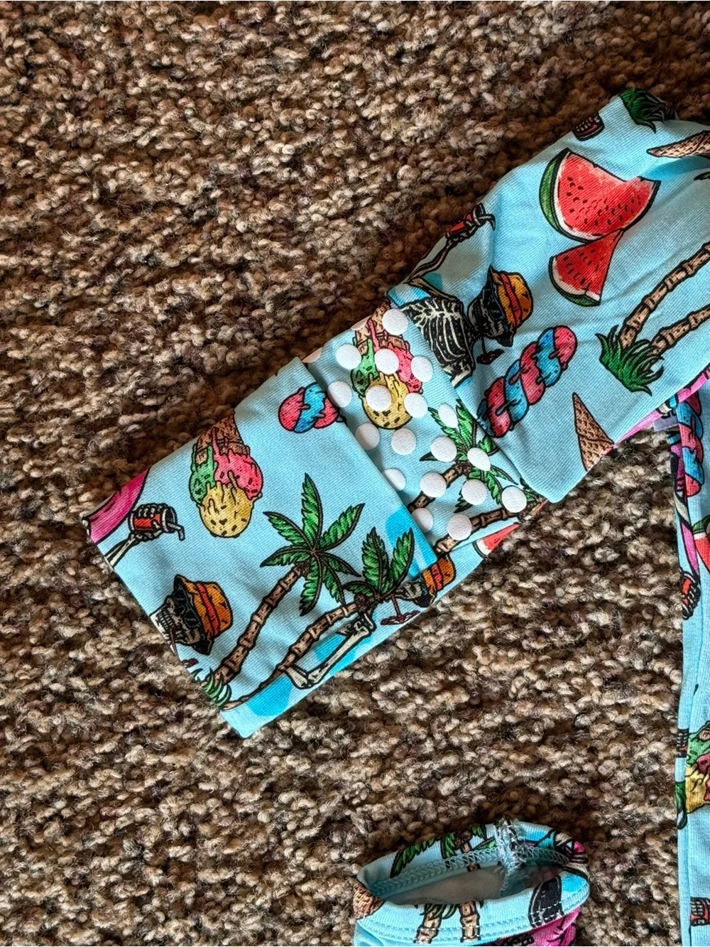NWT Bums & Roses “Bone Chillin” Convertible Romper/Pajamas Size 9-12 mos.